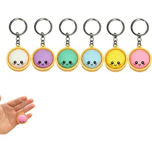Cute Mini Dumpling Keychain, Squishy Dumpling Keychain, For Backpacks, Keys, Novelty Stress Relief Charm for Adults