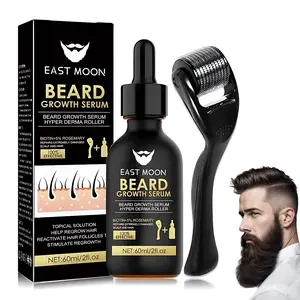Beard Growth Kit - Beard Growth Serum & Derma Roller, 60ml Nutritional Oil for Thicker Shiny Beards, Fuller Beard Growth, Fills Patchy Spots Fast, Daily Beard Care Tools, Men's Grooming Gifts, Father's Day Gifts
