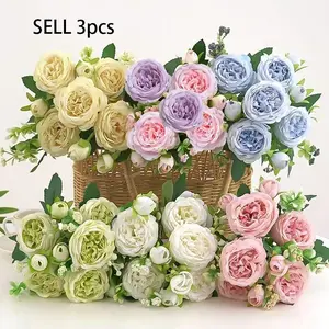 Artificial blooming peony flowers, Artificial Fake Flowers, Decorative Flowers, suitable for weddings, homes, hotels, offices, parties, Valentine's Day, Lifelike Artificial Flower, Outdoor Artificial Flowers