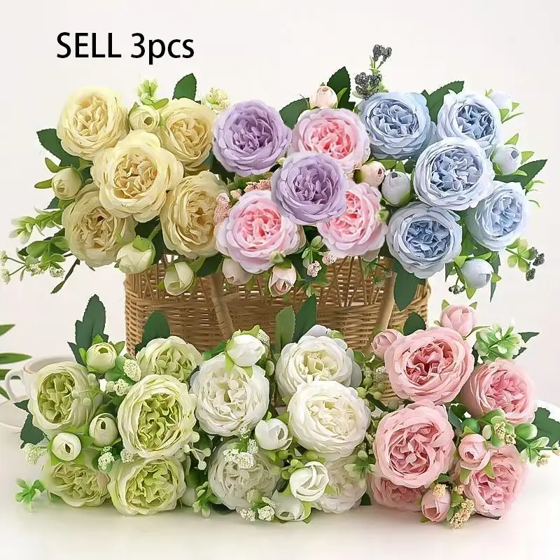 Artificial blooming peony flowers, Artificial Fake Flowers, Decorative Flowers, Artificial Flower Decoration, suitable for weddings, homes, hotels, offices, parties, Valentine's Day, Lifelike Artificial Flower, Outdoor Artificial Flowers
