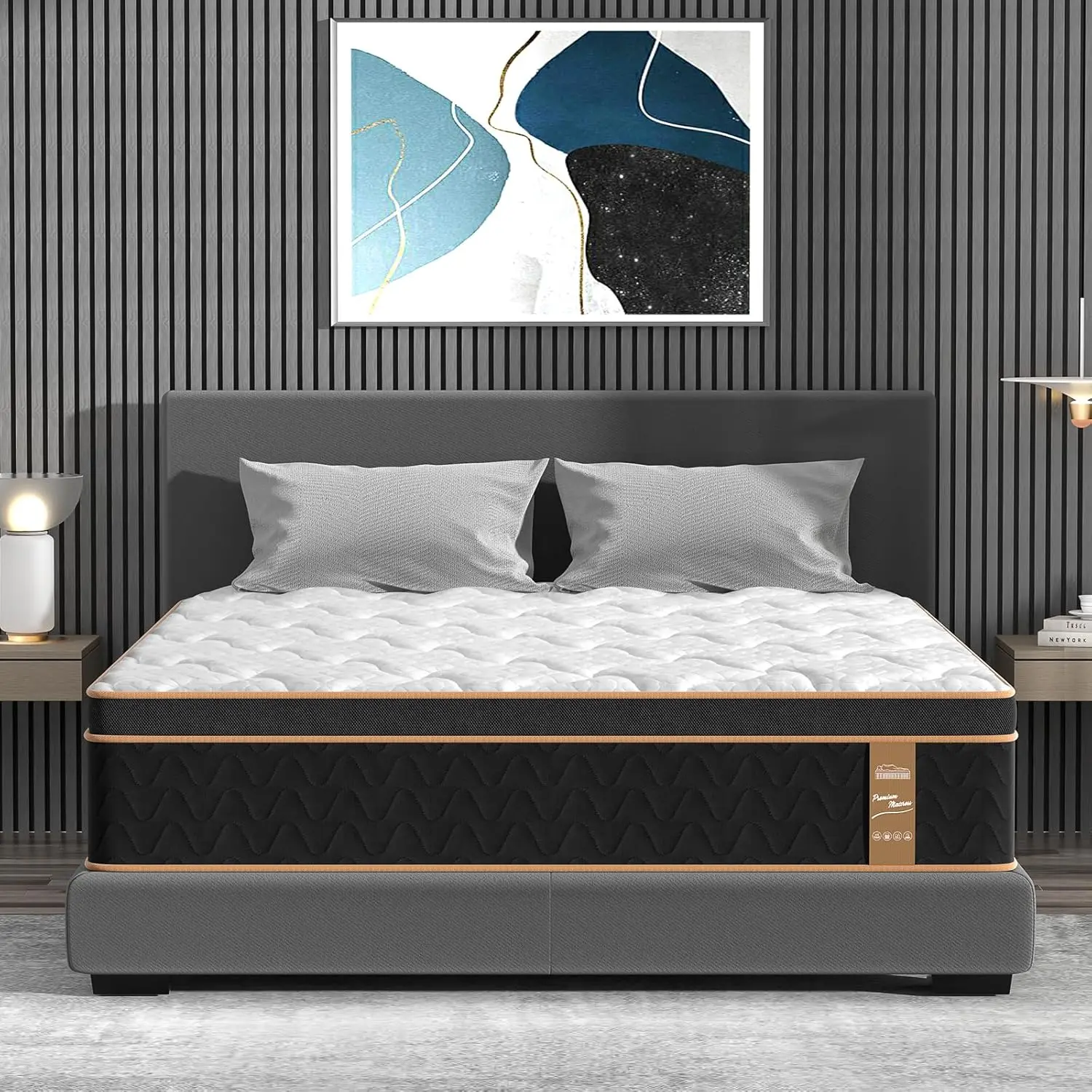 BedStory 10-14in Hybrid Cooler Mattress - Gel Memory Foam, Ergonomic Neck Support, Safe Foam Mattress, Breathable, Motion Isolation, Queen/King/Full Sizes, Premium Bed Upgrade