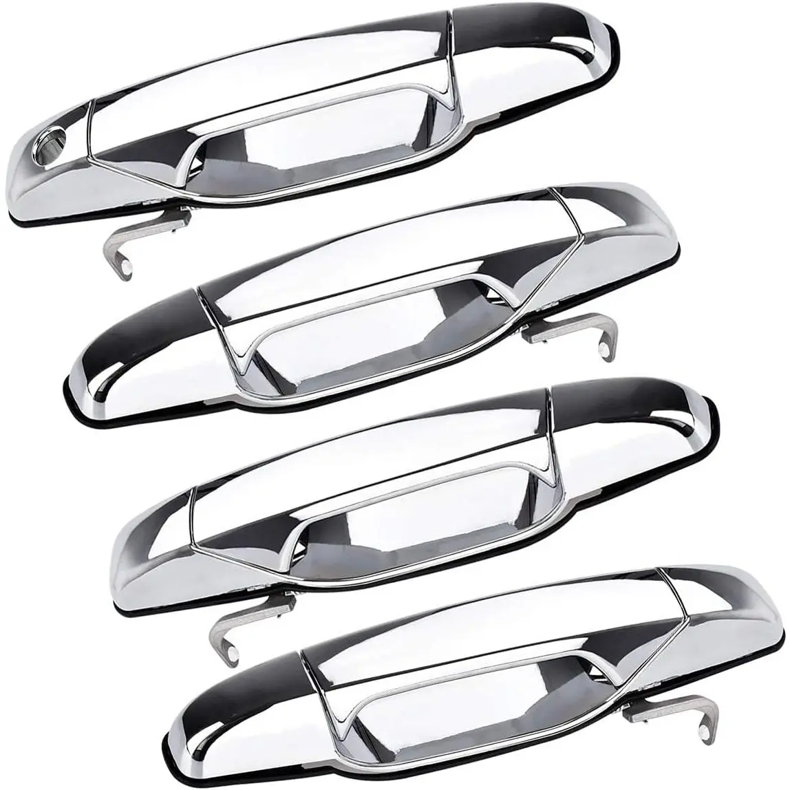Outer Door Handle Set (4 Pieces, ABS), Driver & Passenger Side, Compatible with GM Pickup SUV, Cadillac, 2007-2014 Chevy Avalanche, 2007-2014 GMC Sierra 1500