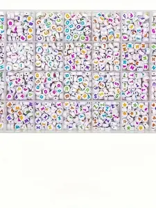 Acrylic Colorful Letter Beads, 4x7mm Round Alphabet Beads in 28 Grid Box for Jewelry Making, DIY Bracelets, Necklaces, Key Chains, Bracelets (4x7mm, Colorful)
