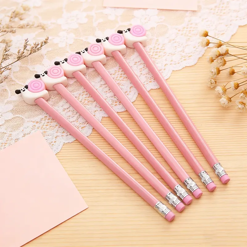 15/25pcs Creative and Adorable Snail - shaped Theme Wooden Pencils for Campus Design. Creative Gifts from the Snail Series Wooden Pencils for the Back - to - School Season. Colors are Random.