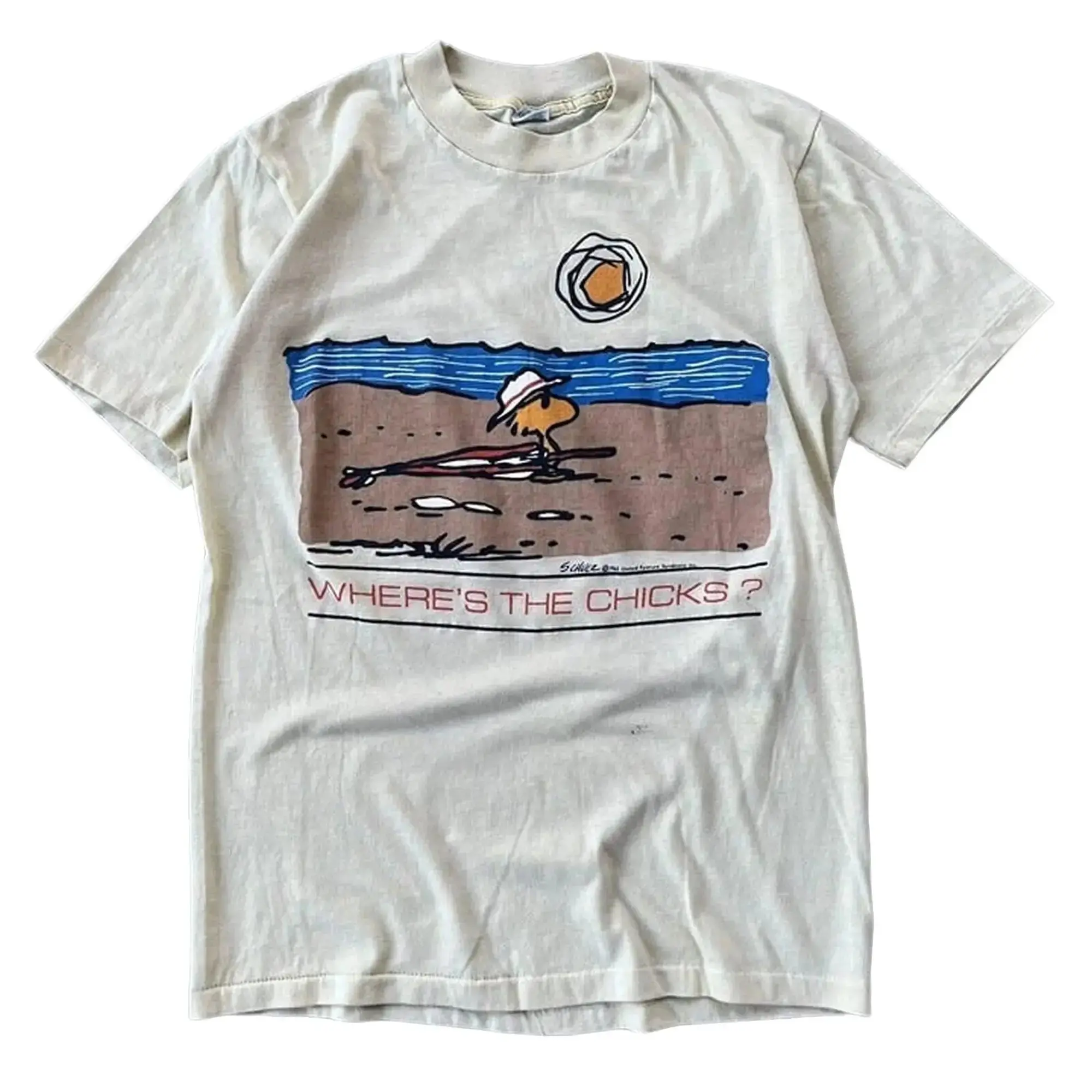 Women's Woodstock Peanuts Schulz Short-Sleeve Round Neck T-Shirt - Smooth, Soft Fabric for Daily Wear, Day, Shortsleeve, Simple, Tee, Cotton, Thanksgiving, Lady, T Shirts, Easter