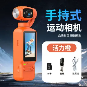 4K HD handheld action camera, with flip lens, anti-shake function, portable gimbal camera, suitable for outdoor cycling photography