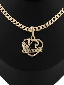 Beautiful Gold-Plated #1 Mom Pendant Includes Pendant 18 or 24 Inch Cuban-Style Chain Heart-Shaped Design Heartfelt Gift