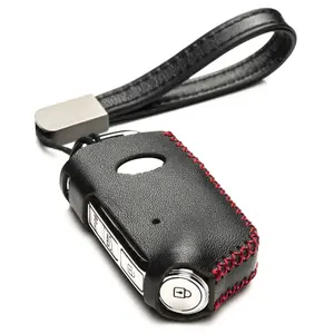 Vitodeco Genuine Leather Smart Key Fob Case Cover Compatible with Kia Stinger (2018 - 2023 Models) - 4-Button