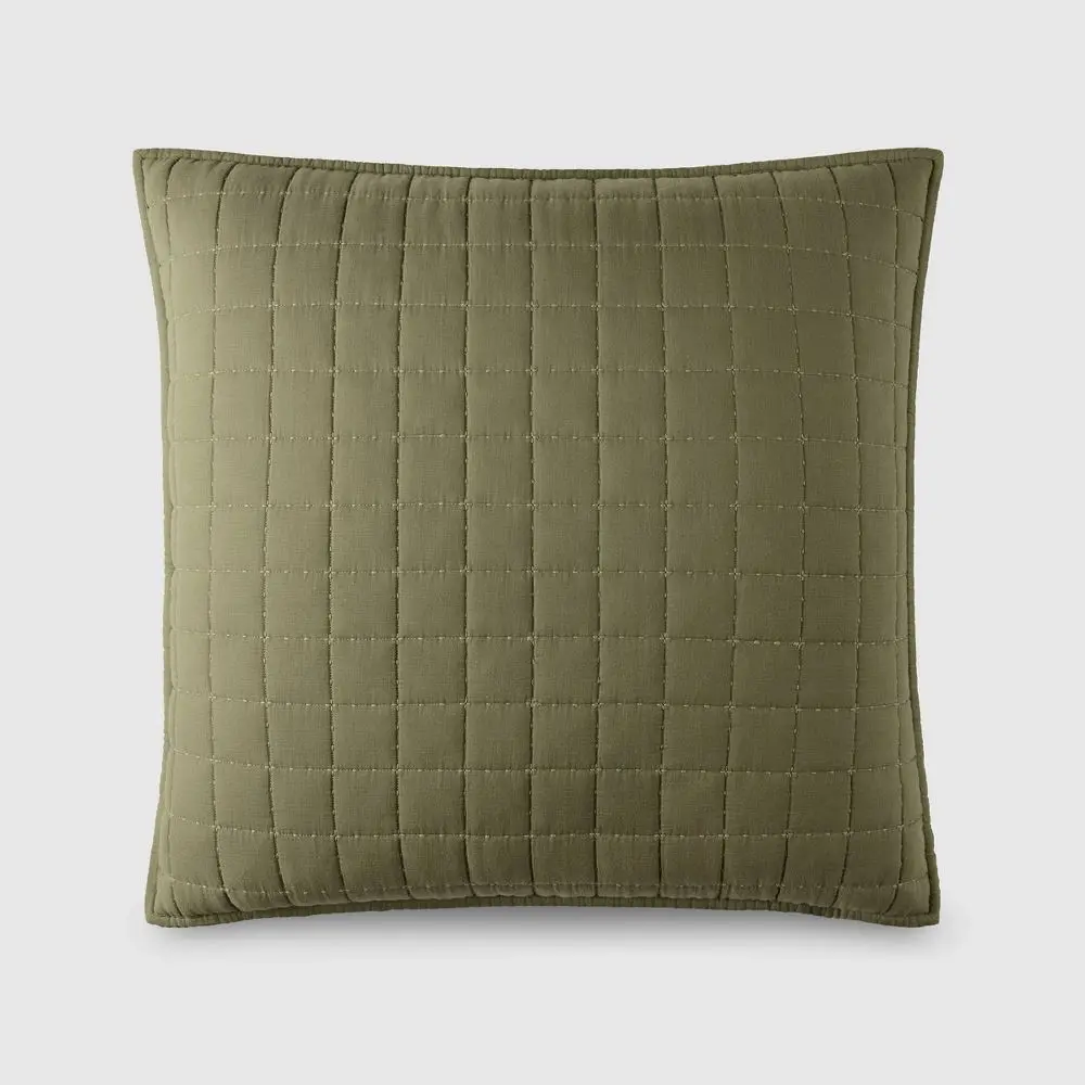 Jeremiah Brent Home 24"x24" Box Rice Stitch Gauze Euro Accent Pillow Green Jeremiah Brent Home 24"x24" Box Rice Stitch Gauze Euro Accent Pillow Green