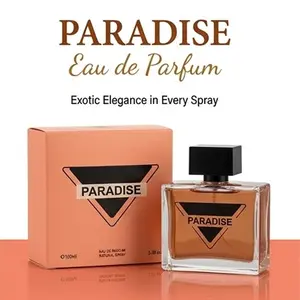 PARADISE Women's Eau de Parfum 100ml | Soft Peach and Vanilla Notes | Long-Lasting Scent | Premium Triangular Bottle in Gift Box | Perfect for Work, Commuting, and Dates | Ideal Birthday or Holiday Gift for Girlfriends or Best Friends