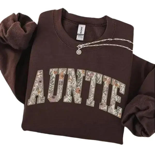 Auntie Sweatshirt, Aunt Sweater, Floral Auntie Sweater, New Aunt Gift, Pregnancy Announcement, Gift for Aunt, Pregnancy Reveal to Aunt - TrendWear USA