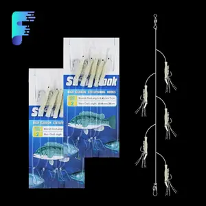 Fish Hook Set with 5 Luminous Shrimp-Shaped Bait Hooks, High-Performance Fishing Gear Accessories, Ideal for Anglers Seeking Durability & Performance