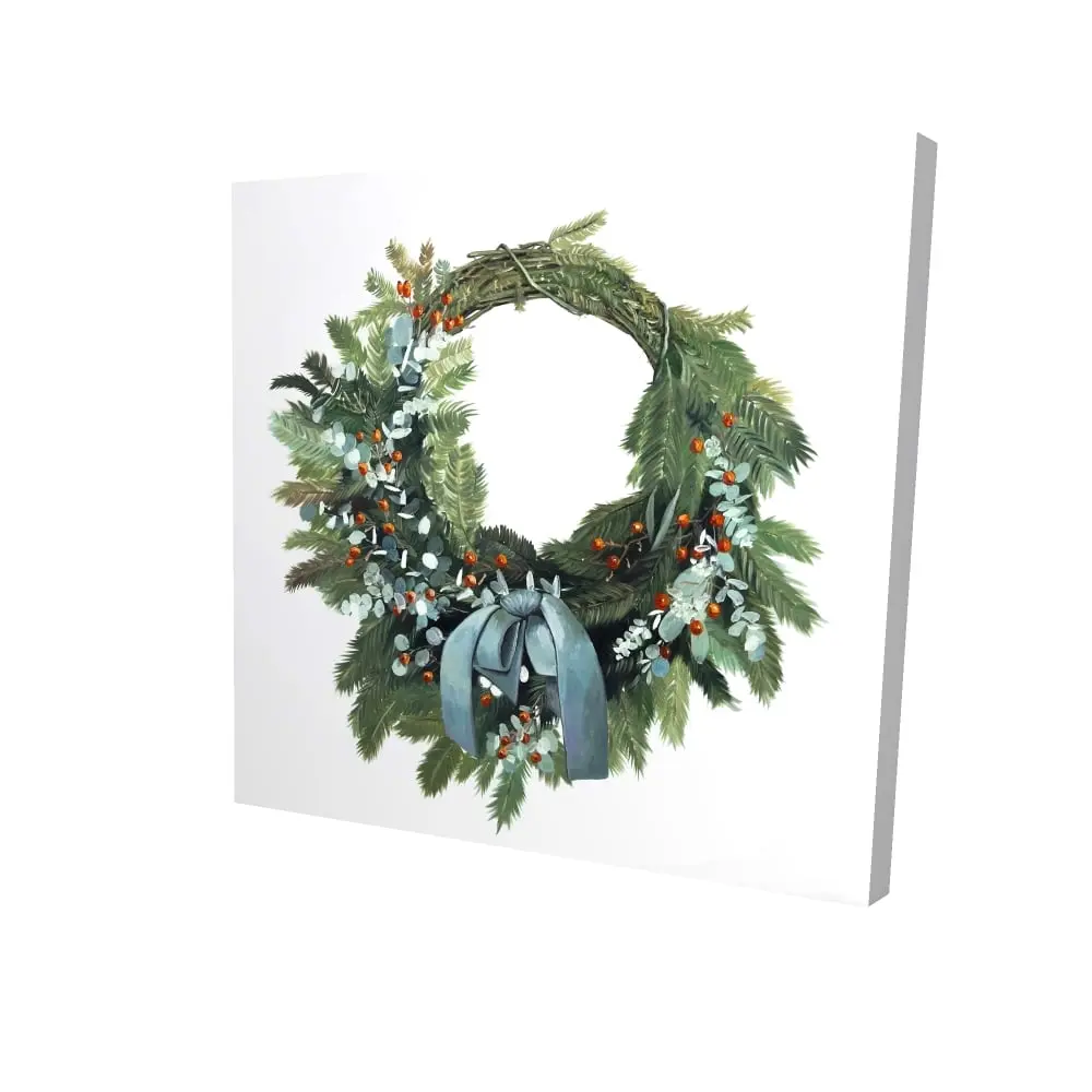 36x36 in Square Farmhouse Traditional Floral Christmas Wreath with 360 Stand - Home Supplies, Long-Lasting, Warm Indoors Wall/Front Door/Entryway Decor, Ideal Holiday Gift