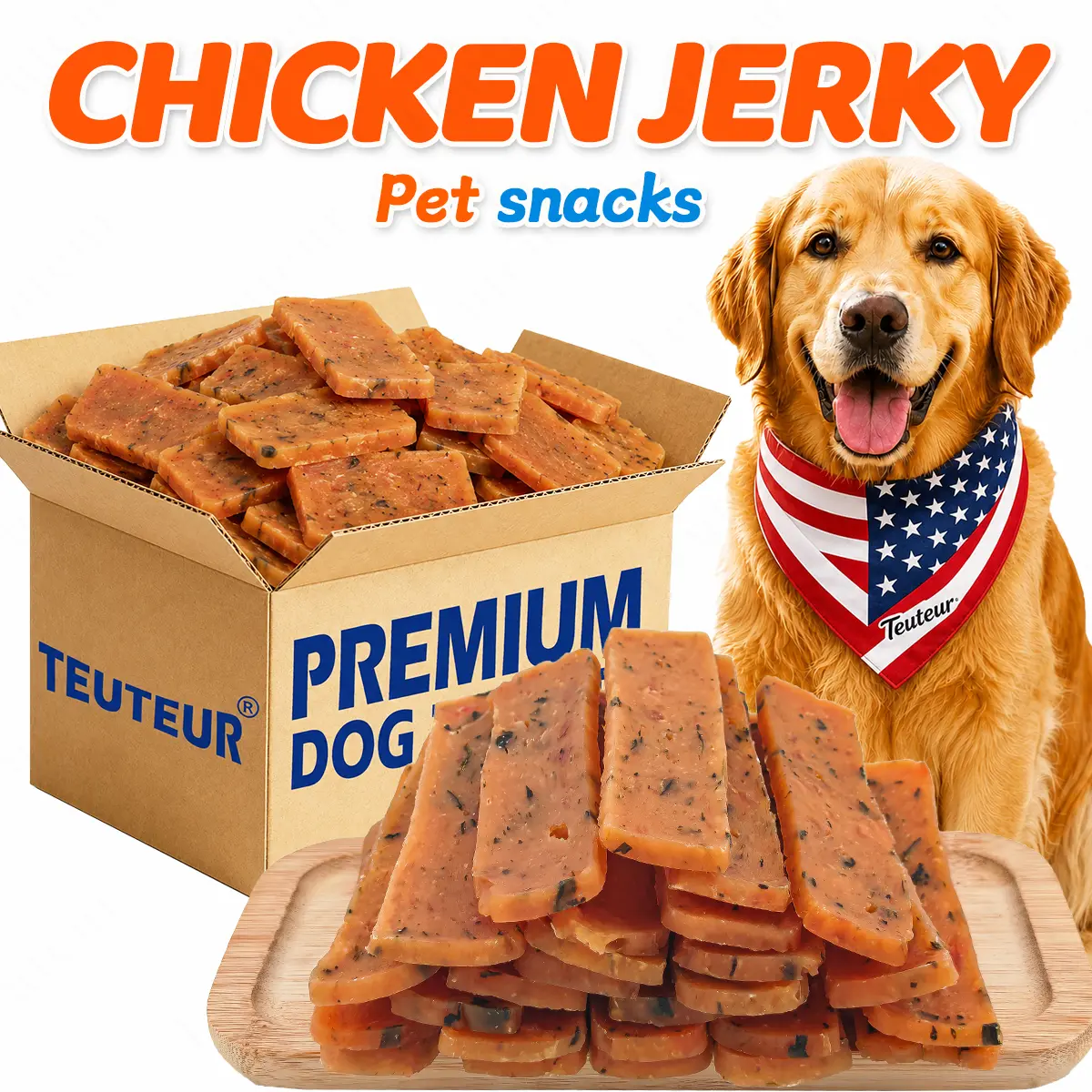 Chicken and Vegetable Jerky Slices for Dogs, Dried Chicken Breast Dog Treats, Chewy Training Rewards for Puppies and Adult Dogs, Everyday Pet Snacks for Small Medium Large Breeds, Perfect for Walks, Playtime, Travel, Bonding and Daily Treat Time