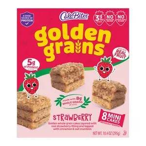 CakeBites Golden Grains Strawberry, 8 Mini Cakes, 10.4oz