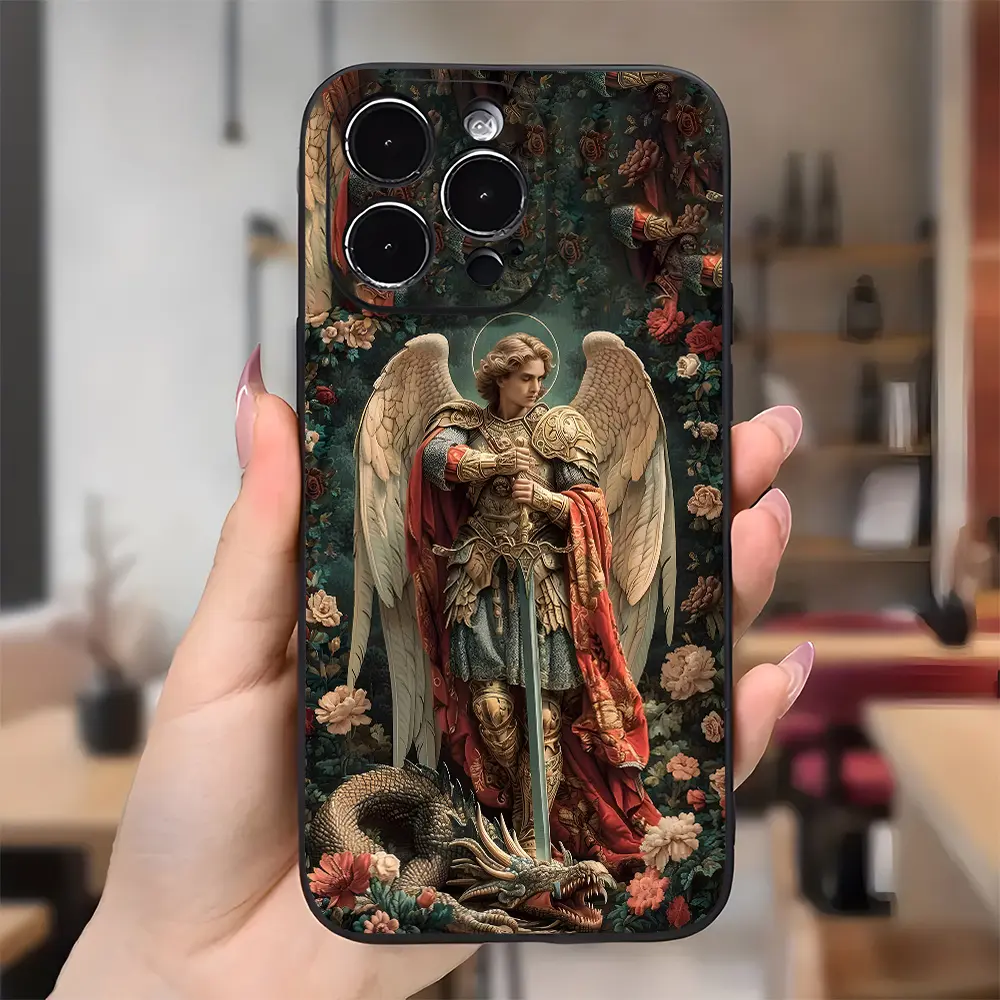 Case for iPhone iphone  17 pro cases Air 16 15 14 13 12 11 Plus Promax Pro Max & Samsung S25 Ultra Flowers Archangels Aesthetic Pattern Anti-Scratch Shockproof Soft Silicone Protective Cover