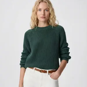 Heavyweight Fisherman Crew - 100% Organic Cotton, Long Sleeve, Fitted, Casual Style, Medium Length, Winter Essential, Oeko-Tex Certified, Classic Ribbed Structure, Versatile Capsule Staple