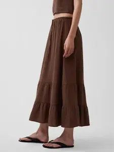 GAP Cotton Gauze Easy Tiered Maxi Skirt