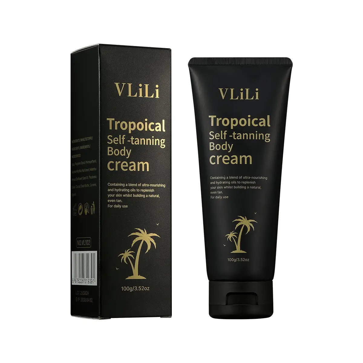 Tiktok Viral Sunless Bronzer Lotion, Vlili Tropical Bronzing Cream, Achieve Vacation Tan Without Sun, 6-8 Hours Effectiveness