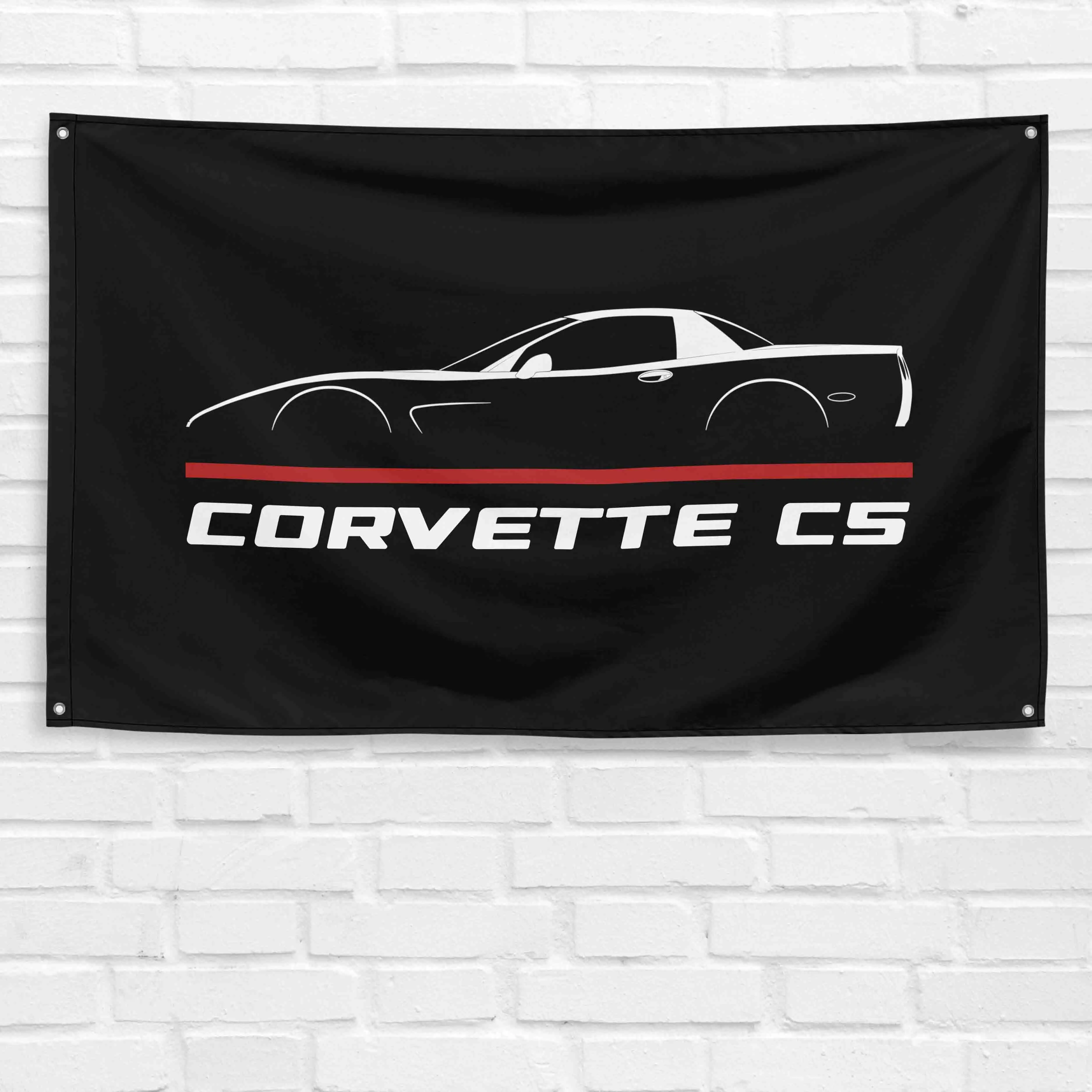 Corvette C5 1997-2004 Synthetic 3x5 ft Lightweight Wall Decor Flag, Party Backdrop Decoration, Garage Accent, Gift Idea with Bold Colors