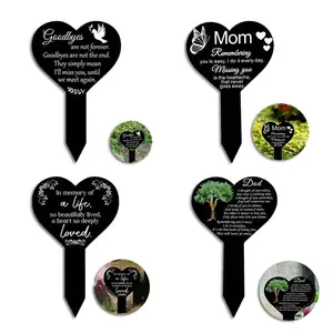 Acrylic Heart Shaped Grave Marker, Waterproof Outdoor Garden Yard Decoration, Garden and Garden Decoration Supplies, Garden Statues, Sculptures, Floor Mounting, Garden Accessories