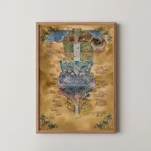 Made in Abyss Map Poster | Anime Wall Art, Parchment Finish