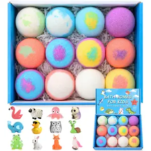 Kids Bath Bombs 12 Pack, Colorful Bath Fizzies for Bath Time, Gentle Formula, Ages 3+