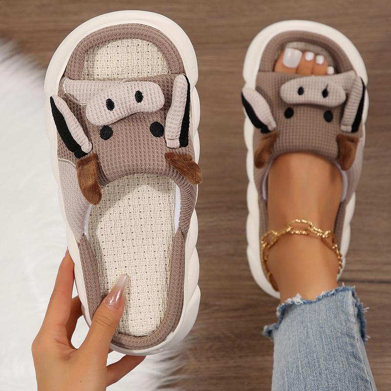 Cow Slippers Slides for Women House Shoes for Woman Lovely Cartoon Animal Shape  Women Men Home Indoor Springfresh