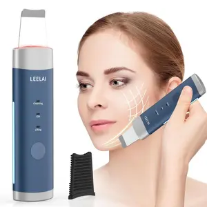 Rechargeable Ultrasonic Skin Scrubber, USB Rechargeable Facial Cleaner Vibrationmachines,Ultrasound Device Comfort, Skin Spatula Pore Cleaner Blackhead Remover Tools for Facial Deep Cleansing-3 Modes, Gift