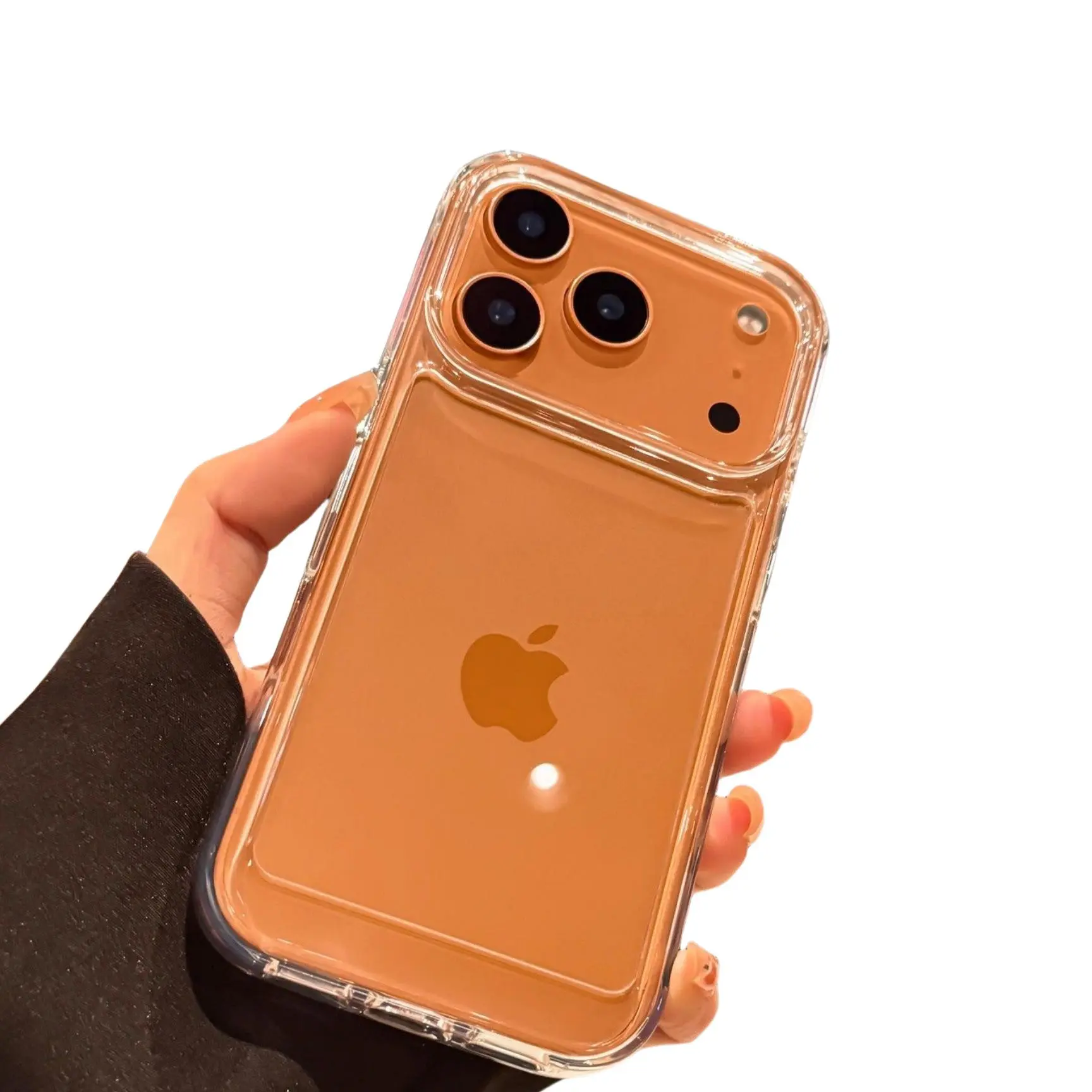 Minimalist Clear Space Phone Case, Large Camera Cutout Shockproof Protective Cover Compatible with iPhone 17 Air 17 Pro, Samsung Series