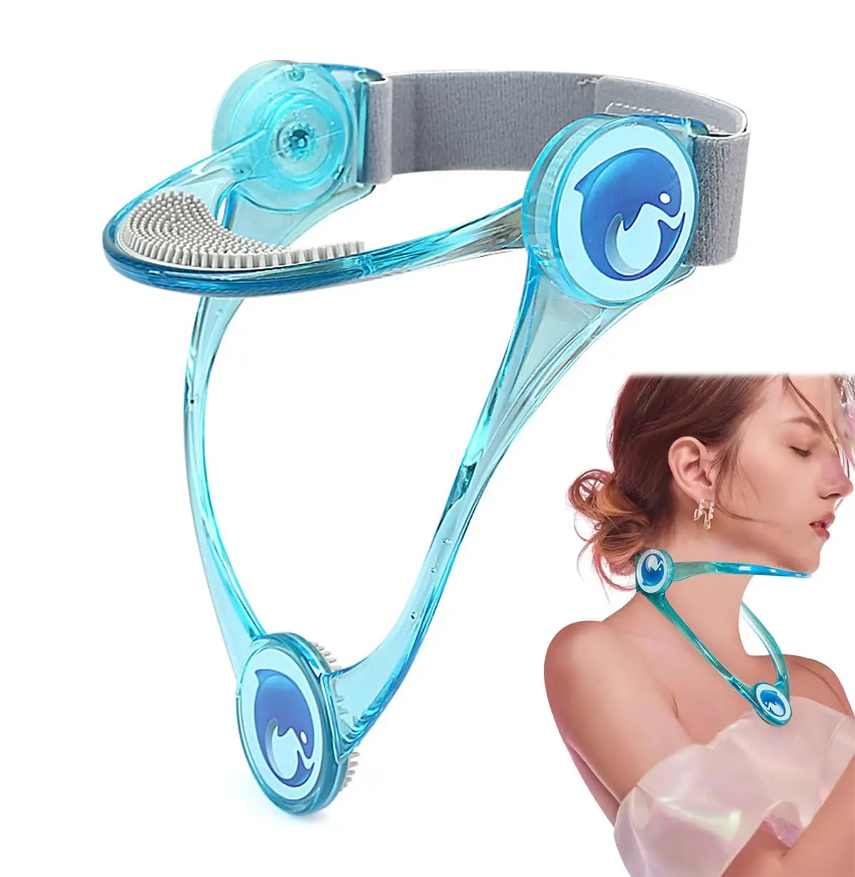 Antidrop Adjustable Cervical Collar with Lower Bar Support, Neck Correction Brace, Head Posture Corrector Wrap, Confidence-Boosting Pain Relief Aid