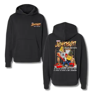 Big Johnson Multimeters Hoodie – Pullover Sweatshirt Featuring Funny Electrician Cartoon Graphic and Retro Humor Design, Double Sided.