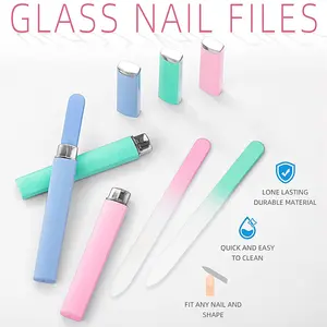 Women's Premium Glass Nail Files Crystal Double Sided File with Storage Case, Gentle Nail Care Tool for Manicures and Holiday Gifting