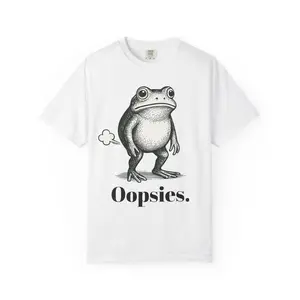 Frog 'Oopsies' illustration T-shirt | Funny Frog Graphic Tee