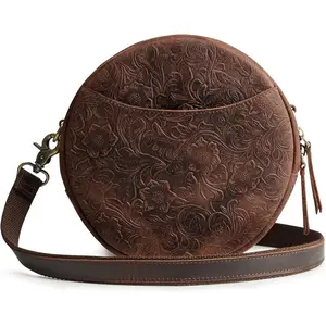 Leather Crossbody Bags for Women Trendy Circle Cross   Bag Designer Round Purses