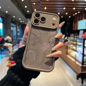 Dragon and Flower Phone Case， Elegant Oriental Style for iPhone 17 16 15 14 13 12 11 Plus Pro Max. c2