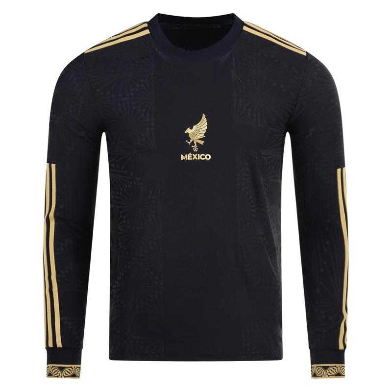 2025 Gold Cup International League Mexico Home Kit Fan Edition Black Long-Sleeve Breathable Quick-Dry Soccer Jersey