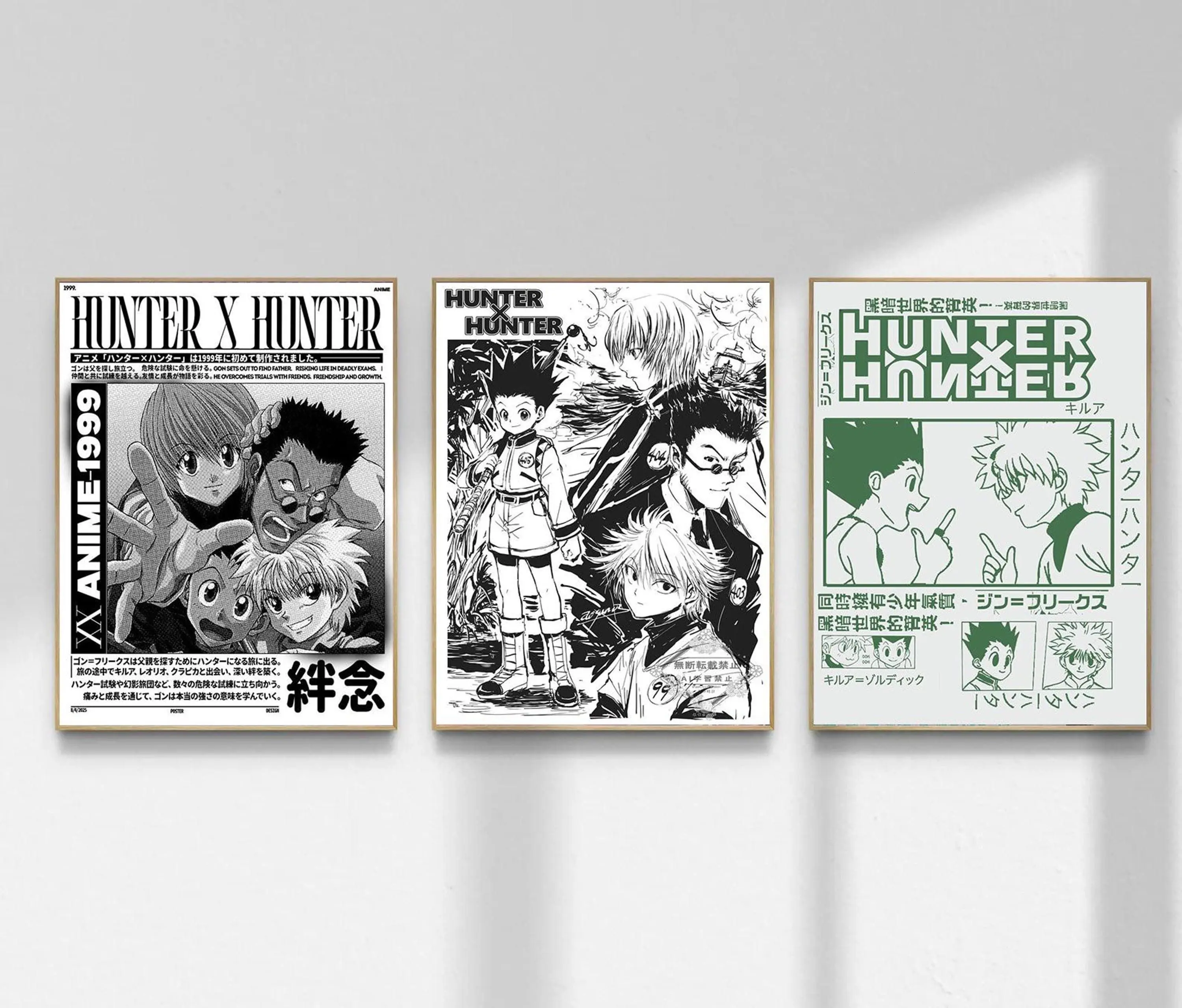Hunter x Hunter Poster Set, Gon Freecss and Killua Zoldyck Anime Wall Art, Manga Prints, Otaku Room Decor, Anime Fan Gift