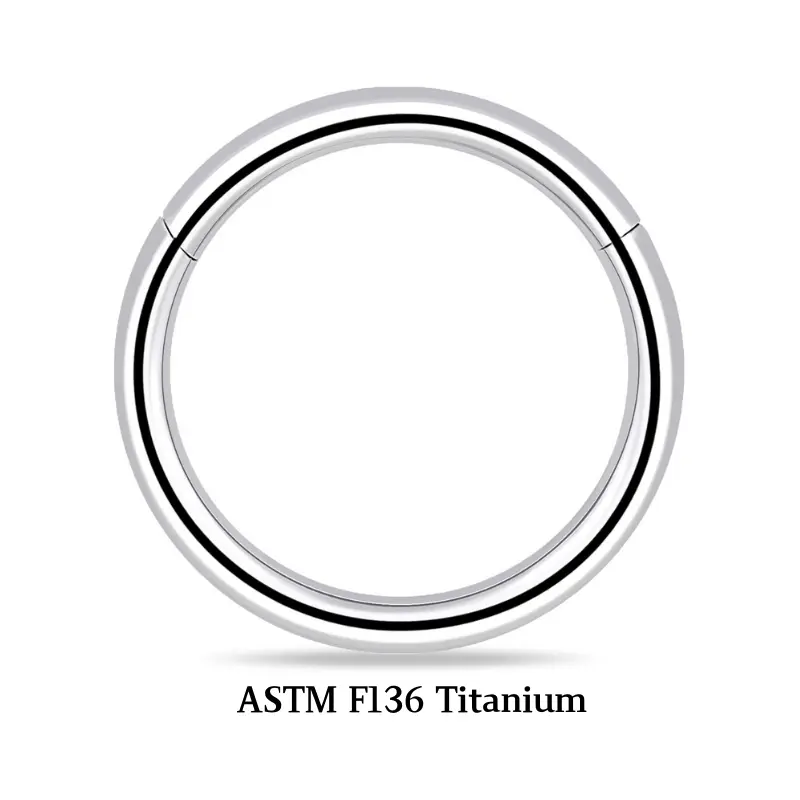 BODY FREEDOM Geometric CZ Titanium Clicker, ASTM F136 Hinged Septum Jewelry for Women, Ideal for Body Piercings, Helix, Cartilage & Tragus