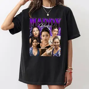 Maddy Perez Vintage Graphic T-Shirt, Euphoria Inspired TV Drama Tee, Retro Collage Character Shirt, Unisex Streetwear Top