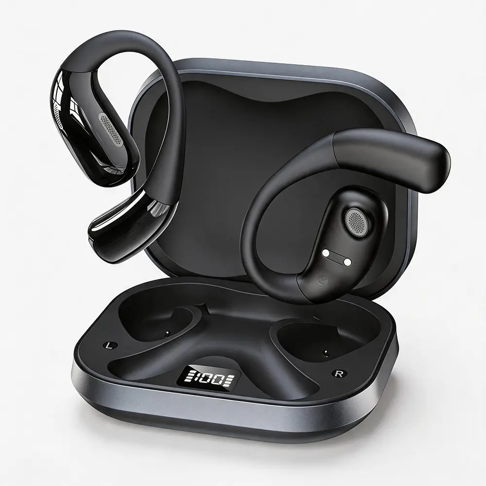 Wireless Open Ear Earphones, Stable Bluetooth 6.0 Connection, Noise Reduction Audio, Comfort All-day Wearing, Suitable for Casual Sports Business Use