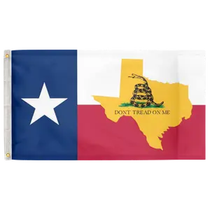 Texas Flag & Map Gadsden 3'X5' Flag 100D Polyester (90cm x 150cm) DTOM (G17) RolFlags