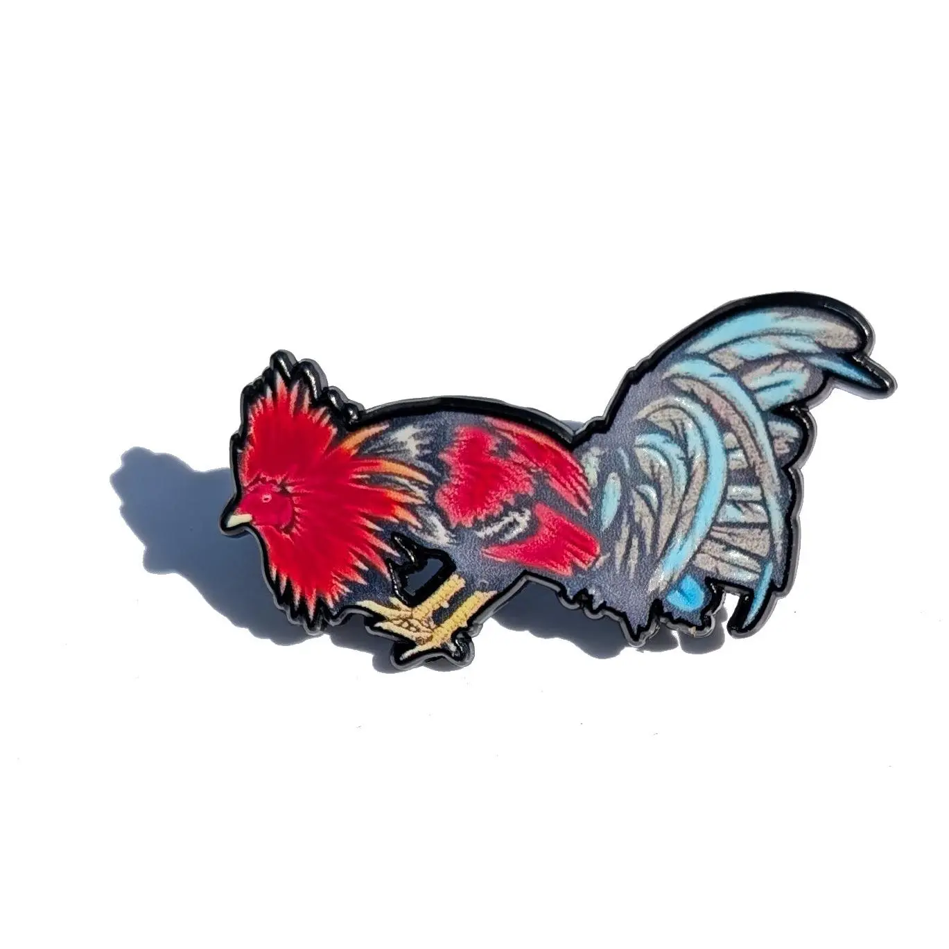 Angry Rooster Red Pin For Caps And Clothing Enamel Badge  Gallo Gallero Mexican Latino Mexico Rooster Farm Fighting Gallo de Pelea #2