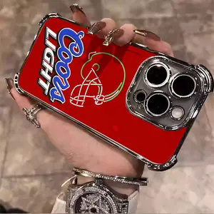COORS LIGHT Beer Lover Luxury Pattern Tough Electroplated TPU Casing For iphone 16 15 14 13 12 11 X XS PRO PLUS MAX Four Corners Anti-Fall Transparent Soft Silicone Gift Shockproof Protection Anti-Drop Protective Protector Phone Cases Shell Cover
