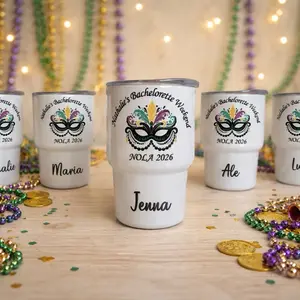 Custom Mini Stainless Steel Shot Glass Tumbler | Printed Design | Personalized Party Favor | Bachelorette, Girls Trip, 4th of July, Bachelor