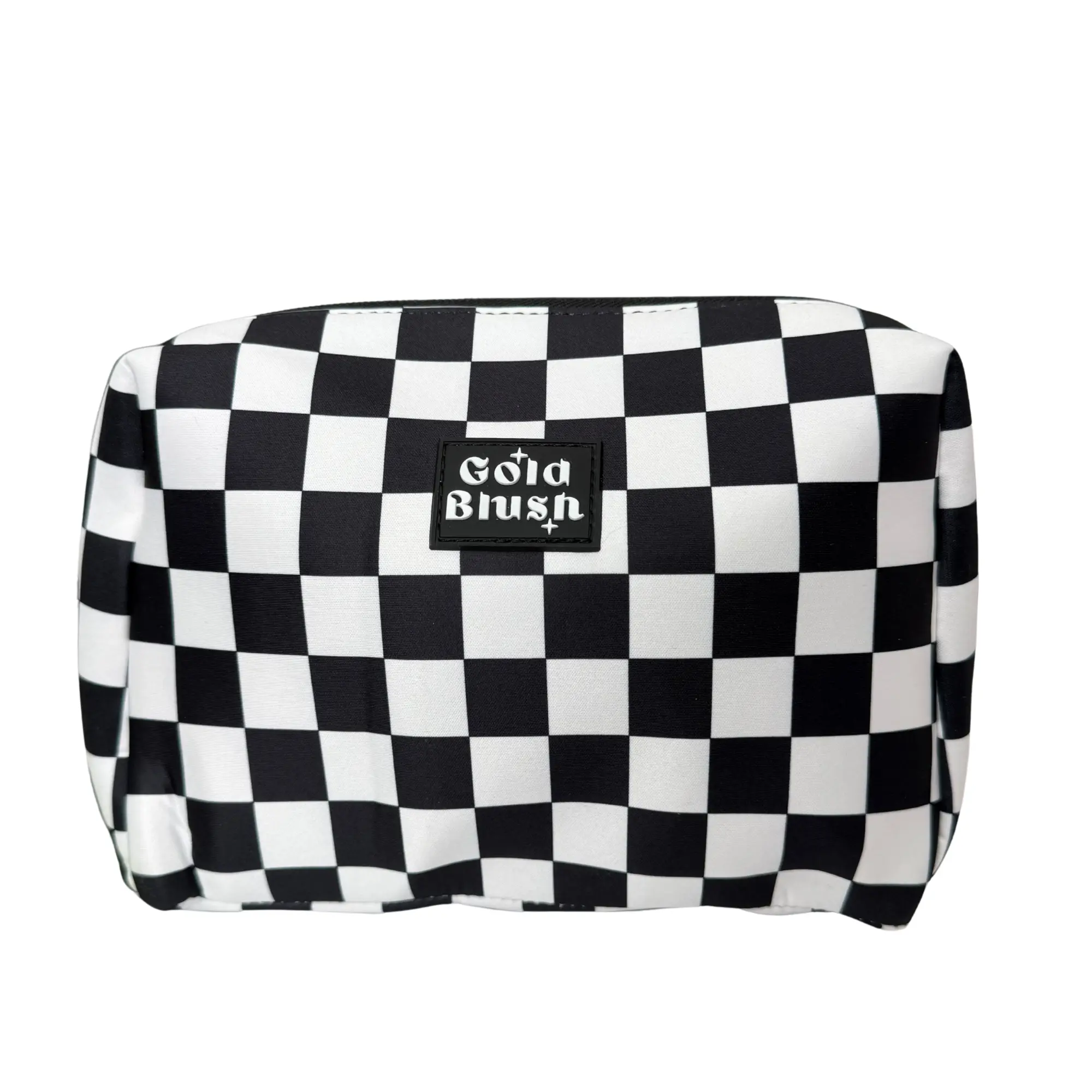 Black and White Checkered Cosmetic Bag