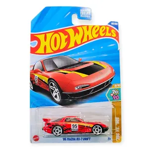 Hot Wheels - '95 Mazda RX-7 Drift (Red/Black Livery) Racing Car Model Diecast Metal Car