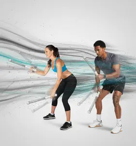 New Upgrade 2nd Generation Weighted Ropeless Battle Ropes for Home Gym,Quiet Cordless Training Rope Fitness Equipment for Women and Men,Portable Cordless Battle Rope for Home&Outdoors, rope fitness equipment 2PCS(Gray)