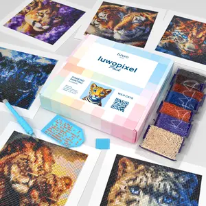 LuwoArte Diamond Painting Kits for Adults - Brilliant Art Diamond Painting Kit - Paint Gem Art for Adults (Wild Cats)
