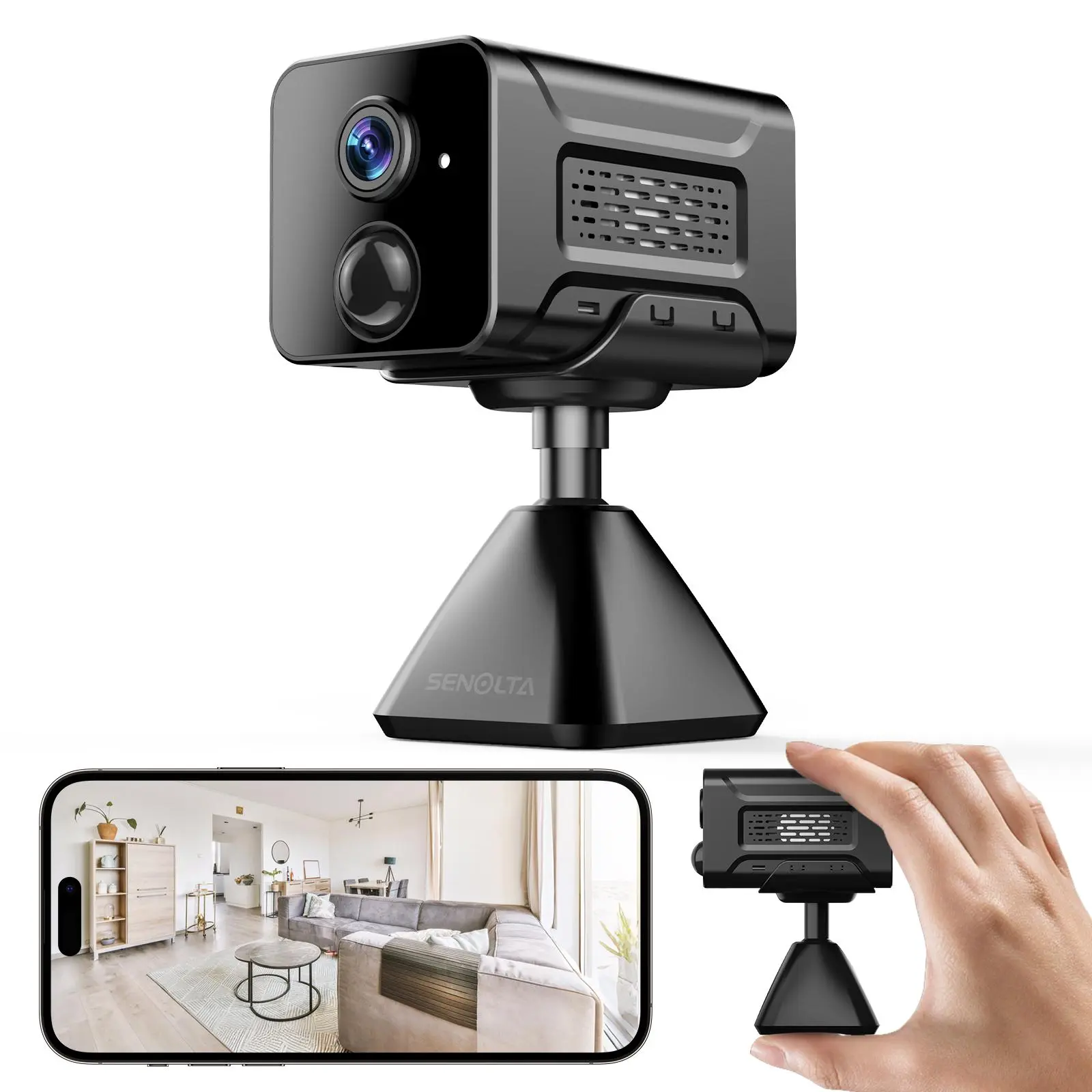 Hidden Camera 2K HD Wireless Spy Camera with Audio/Video, Mini Indoor Camera for Home Security, AI Motion Detection, Night Vision, Built-in Siren, Two-Way Audio, 60-Day Battery Life